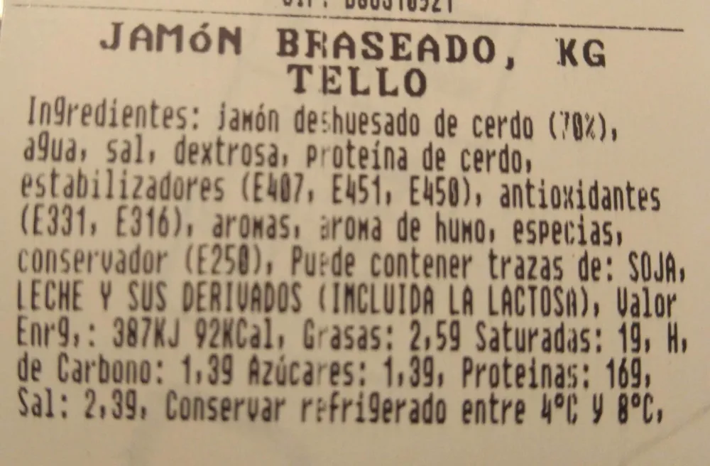 Jamón braseado