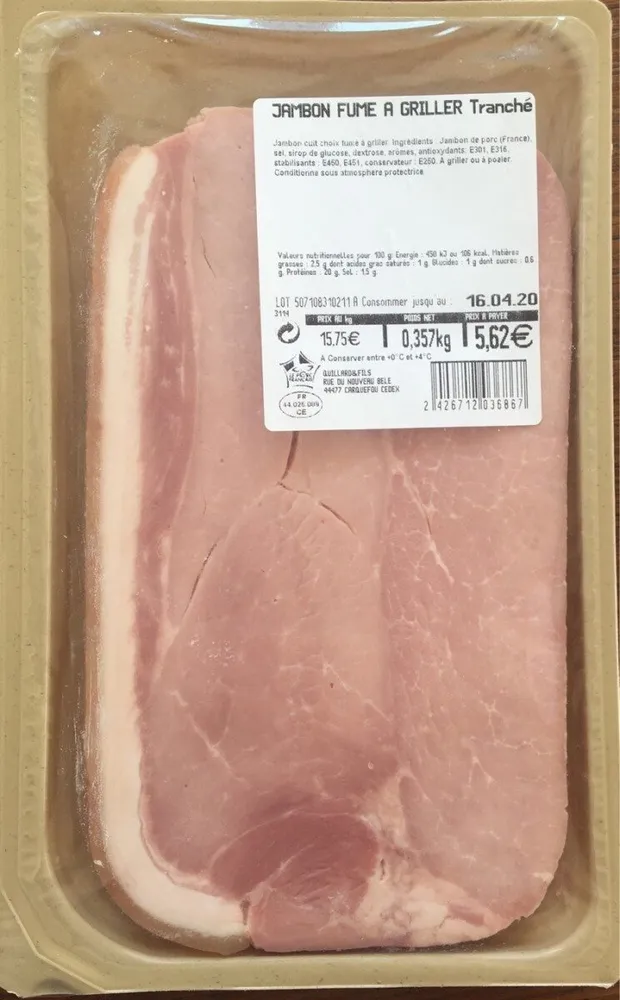 Jambon fume a griller tranché