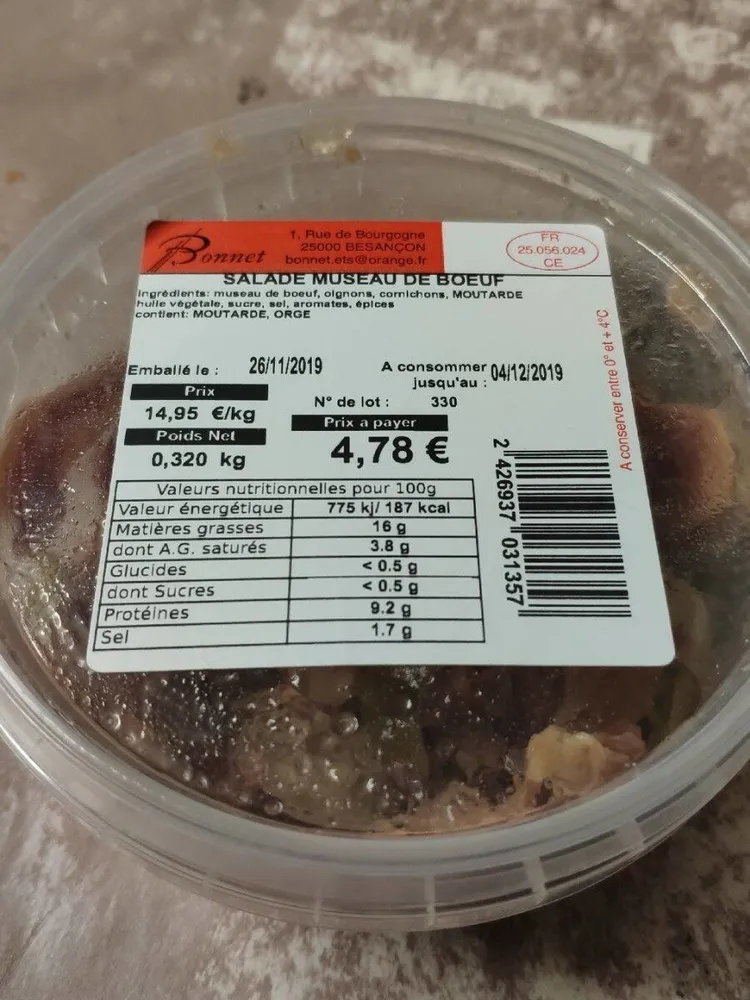 Salade de Museau de Boeuf