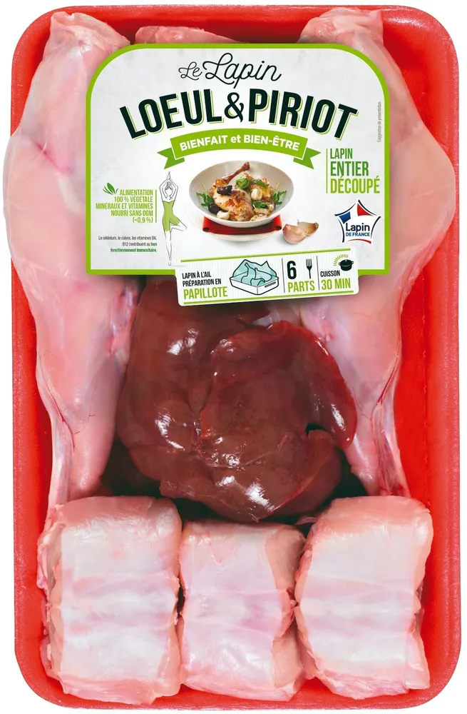 Lapin entier découpé