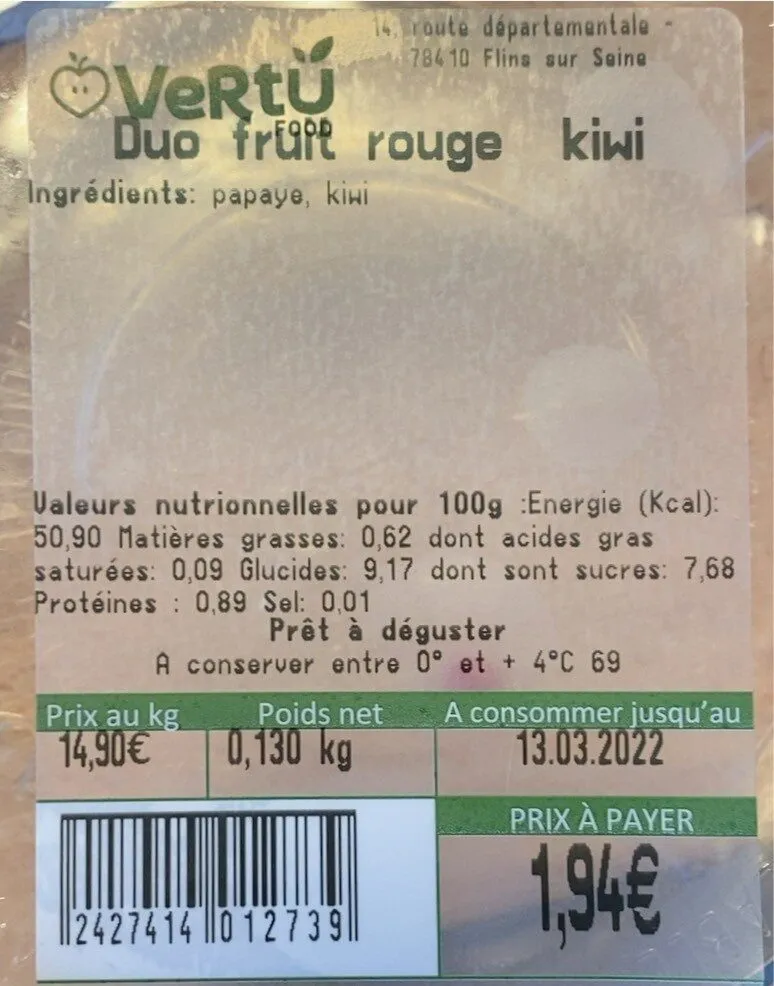 Duo fruit rouge Kiwi