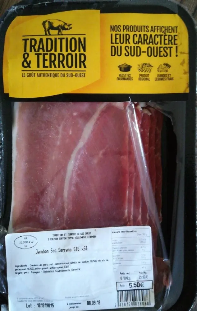 Jambon sec Serrano