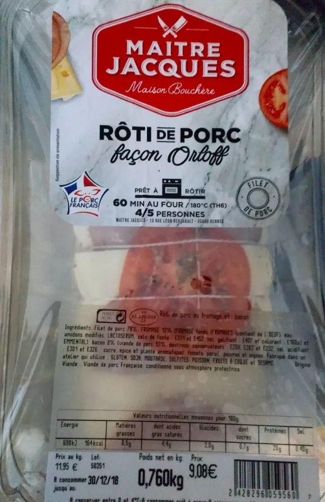 Rôtie de porc façon Orloff