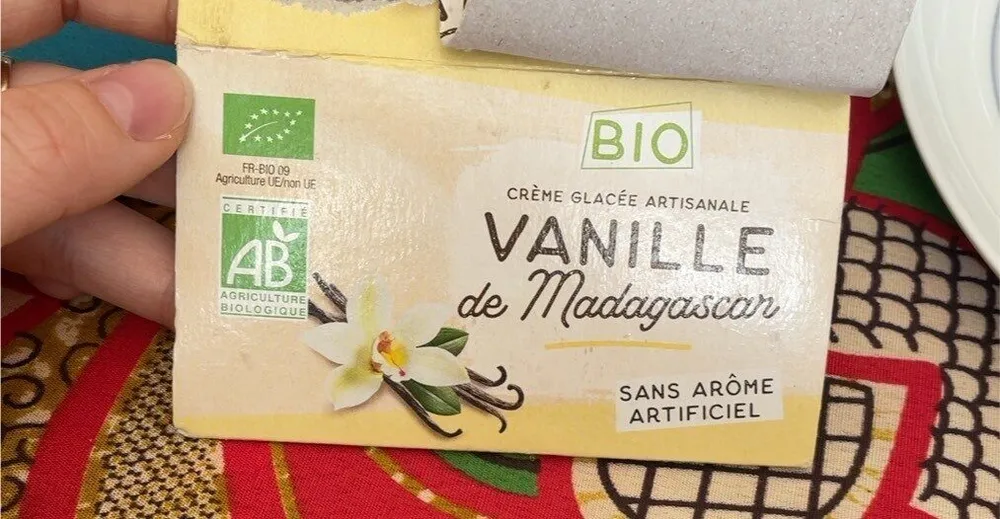 Creme glace artisanale saveur vanille de madagascar