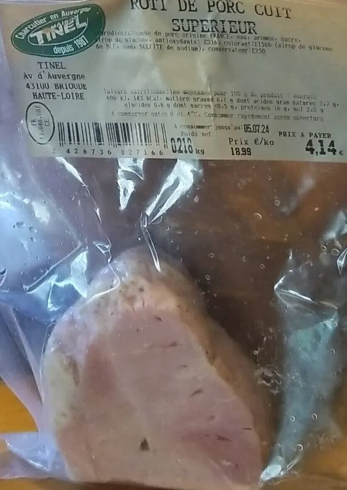 Roti de porc cuit supérieur