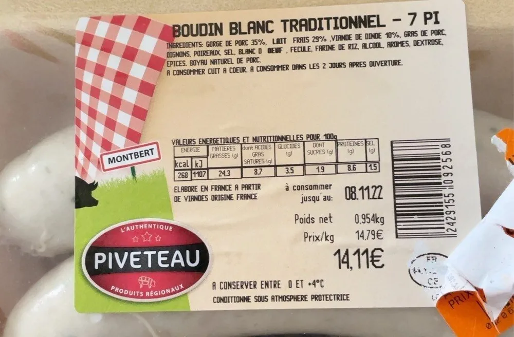 Boudin blanc traditionnel