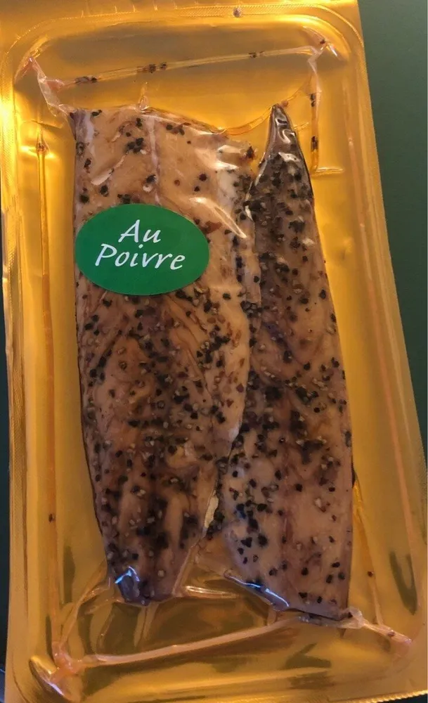 Filets de maquereau fumé au poivre
