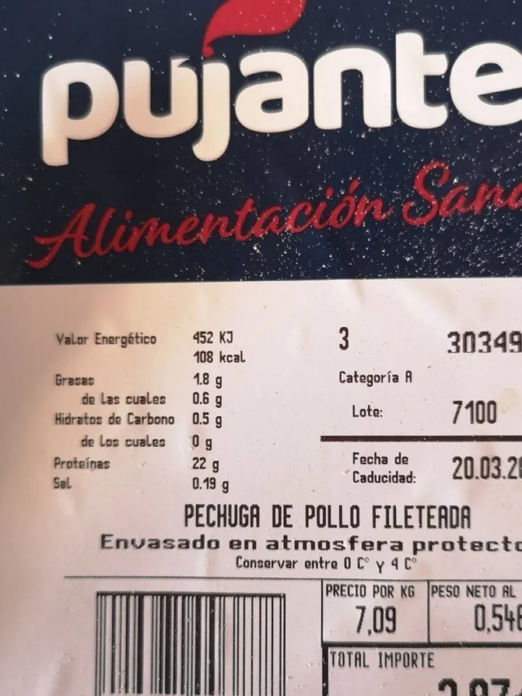 PECHUGA DE POLLO FILETEADA