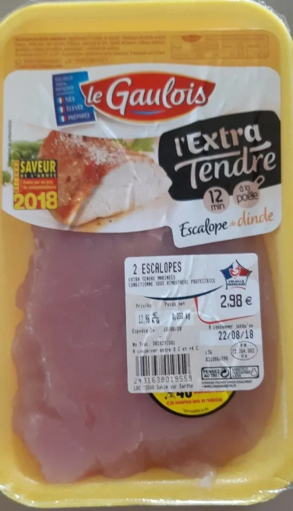 2 escalopes extra tendre marinées