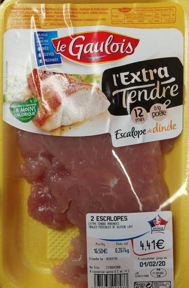 Escalopes de dinde marinées
