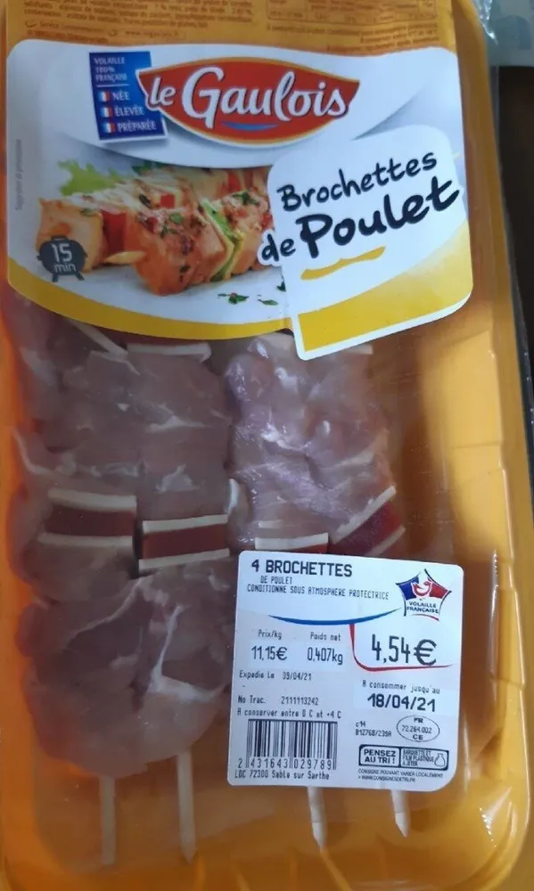 Brochettes de poulet