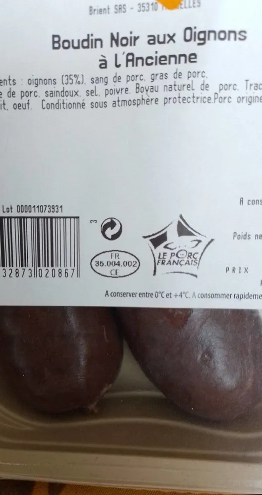Boudin noir aux oignons à  l'ancienne