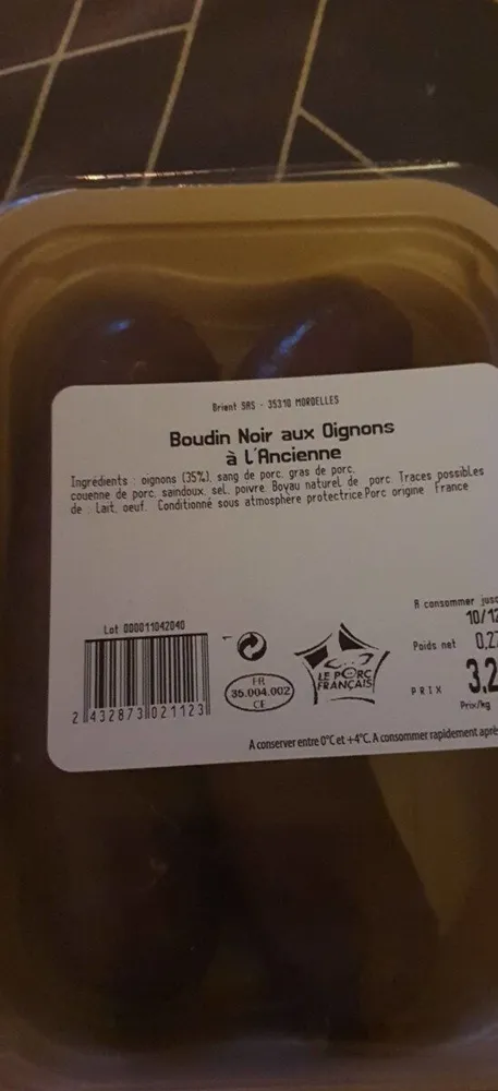 Boudins noir aux oignons à m'ancienne