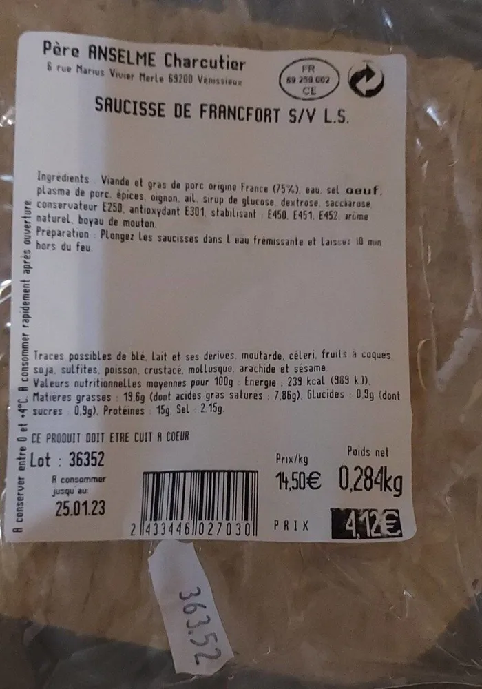 Saucisse de francfort