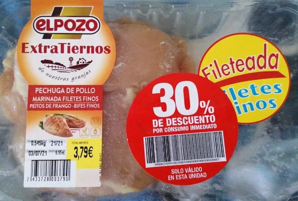 Pechuga De Pollo Fileteada marinada