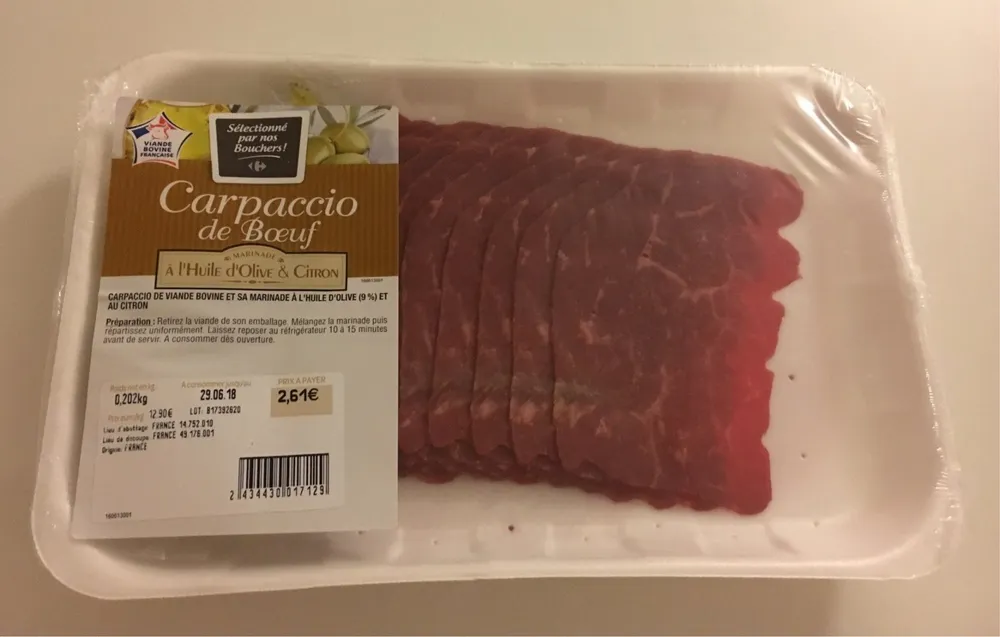 Carpaccio de boeuf