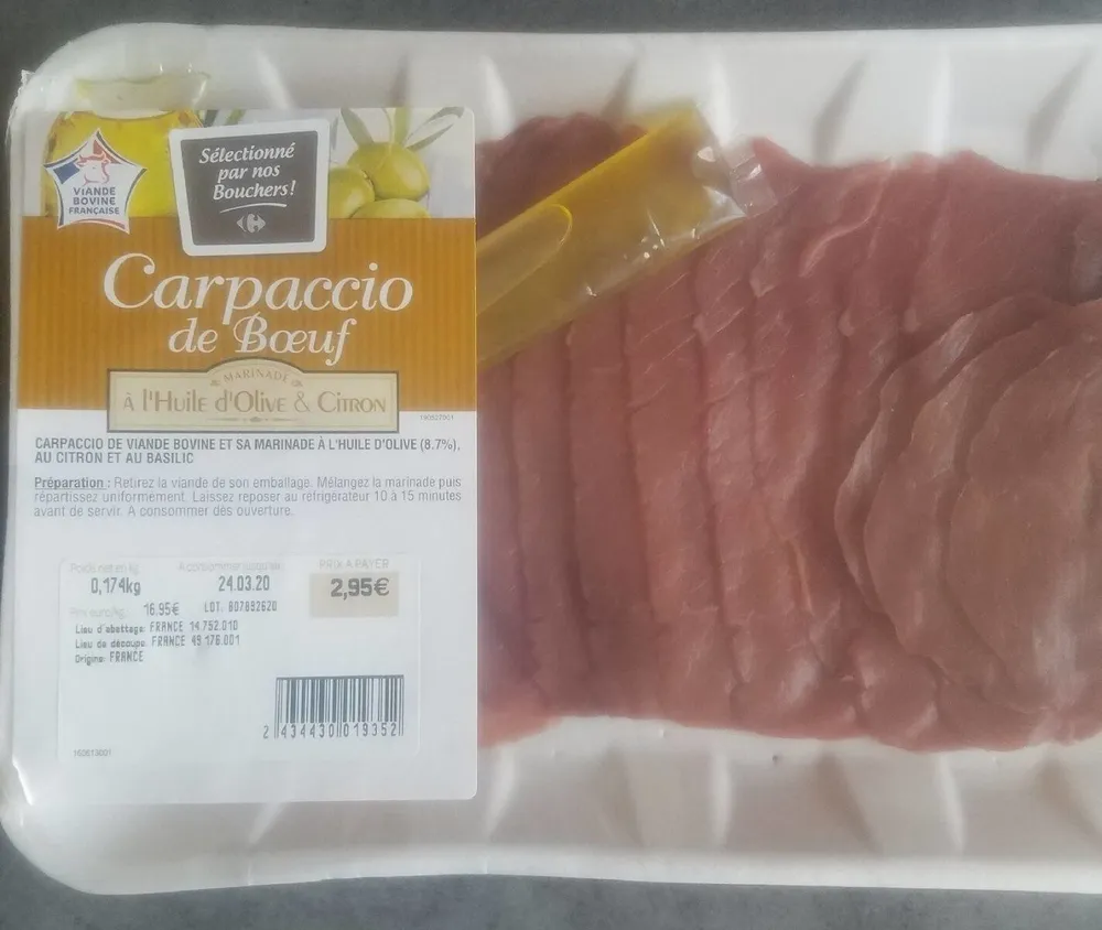 Carpaccio de boeuf