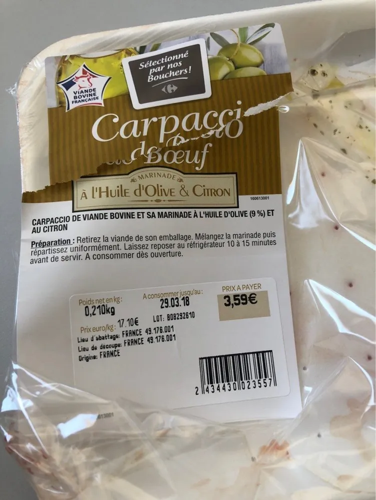 Carpaccio de boeuf
