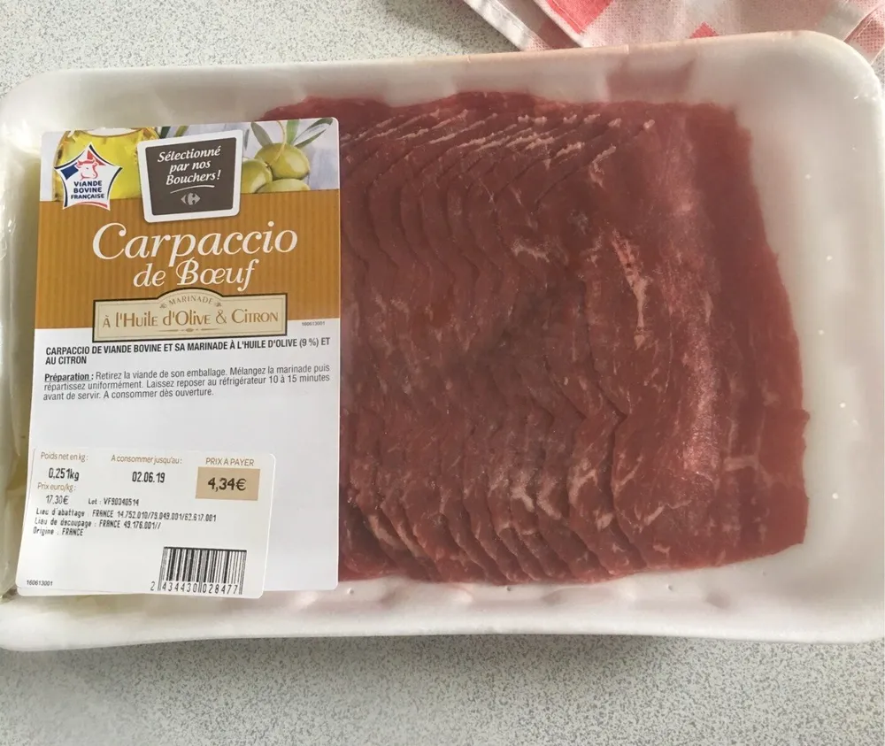 Carpaccio de boeuf