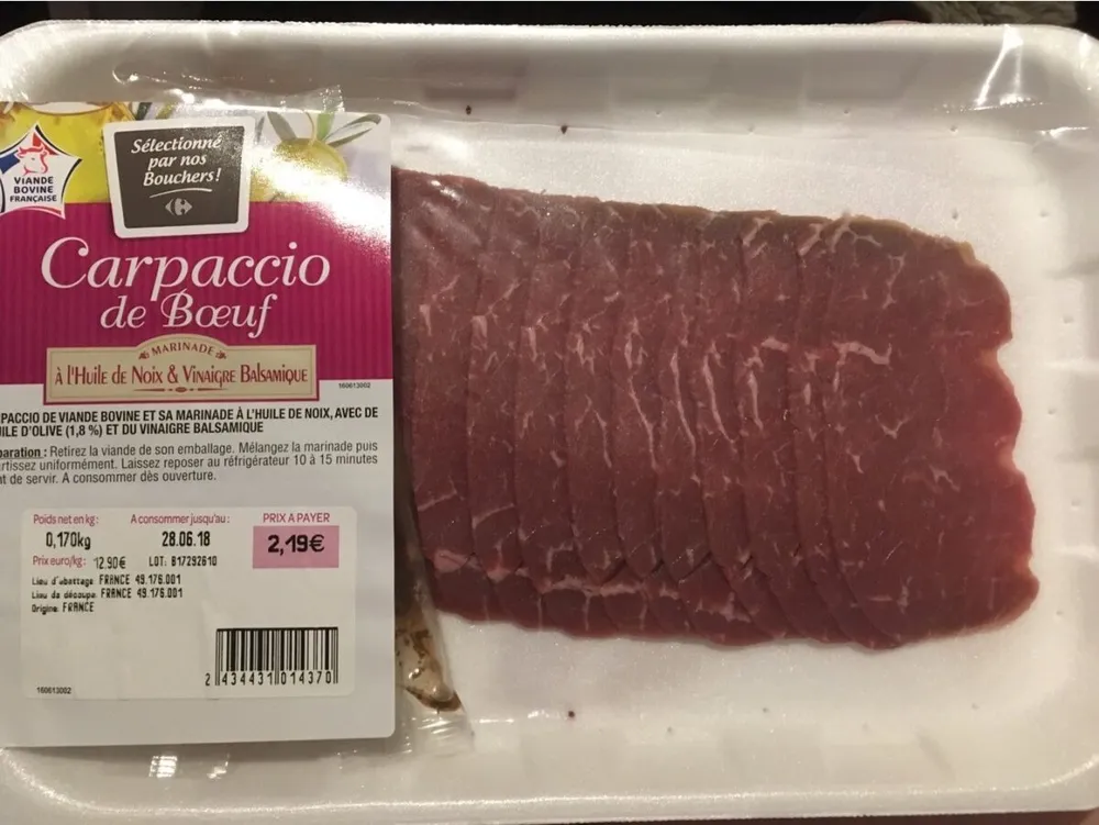Carpaccio de boeuf