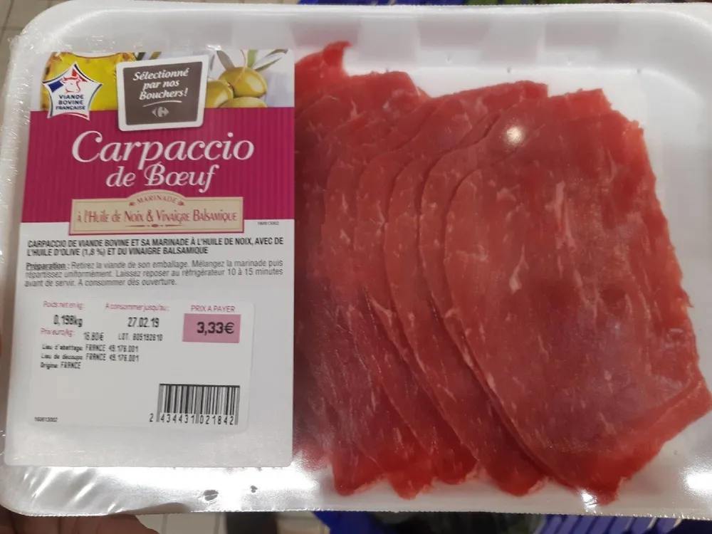 Carpaccio de boeuf