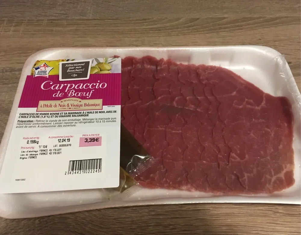 Carpaccio de boeuf