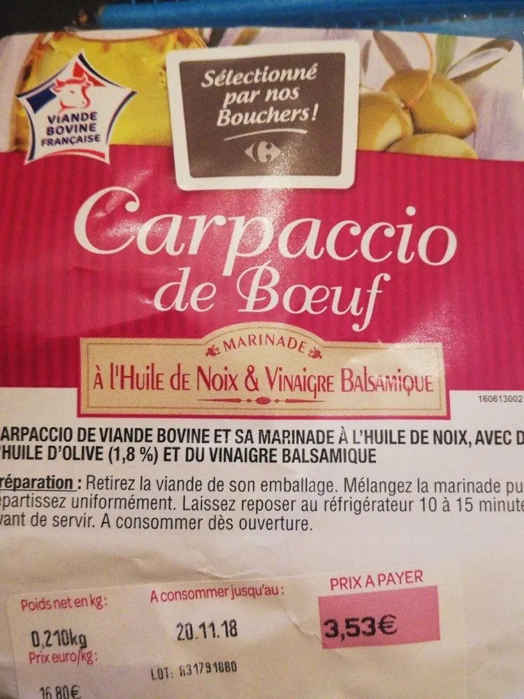 Carpaccio de bœuf