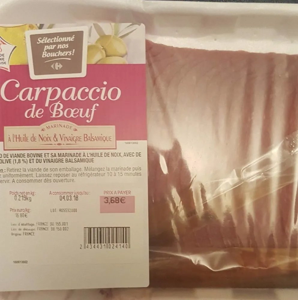 Carpaccio de boeuf