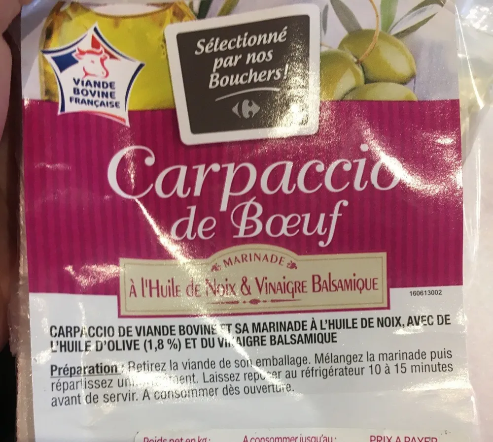 Carpaccio de boeuf