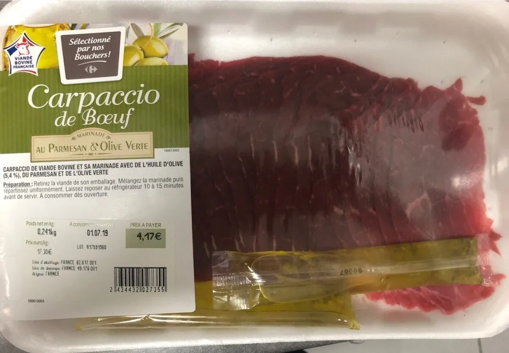 Carpacio de boeuf