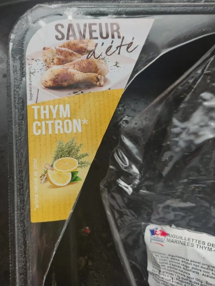 Aiguillettes de Poulet Crues Marinées Thym-Citron