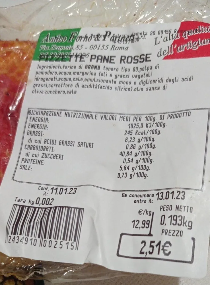 Pizzette Pane Rosse