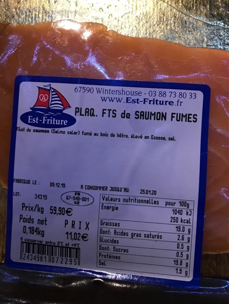Filet de saumon fumé au bois hêtre