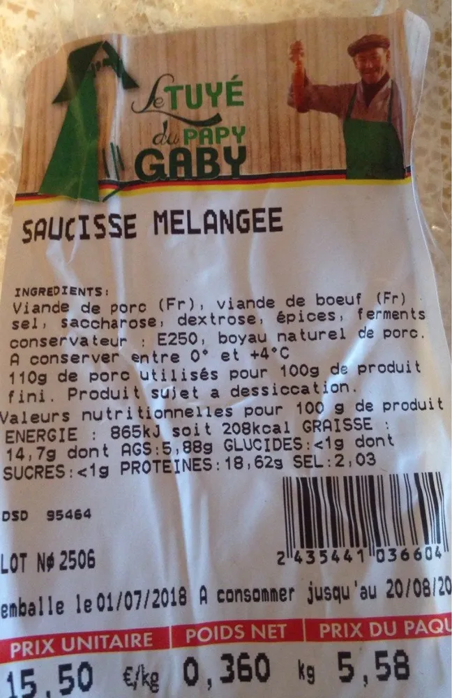 Saucisse mélangée