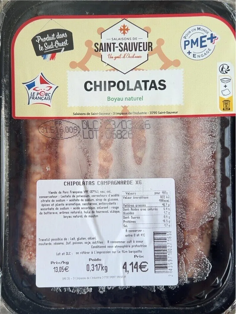 CHIPOLATAS Boyau naturel