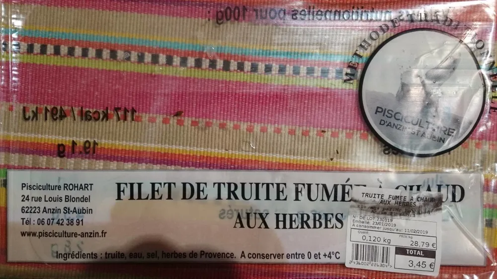 Filet de truite fumé aux herbes