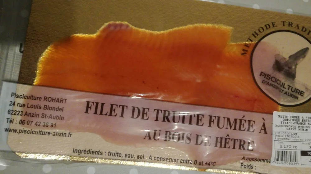 Filet de truite fumée à froid