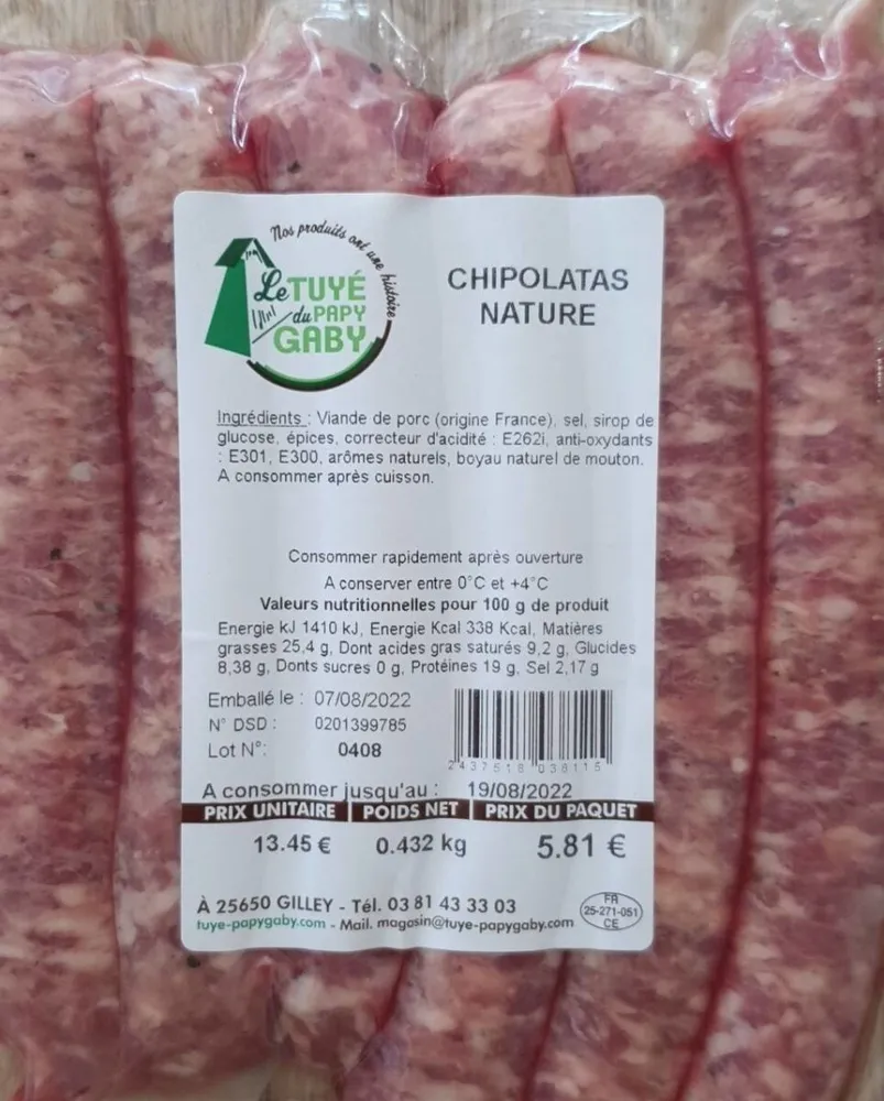 Chipolatas nature