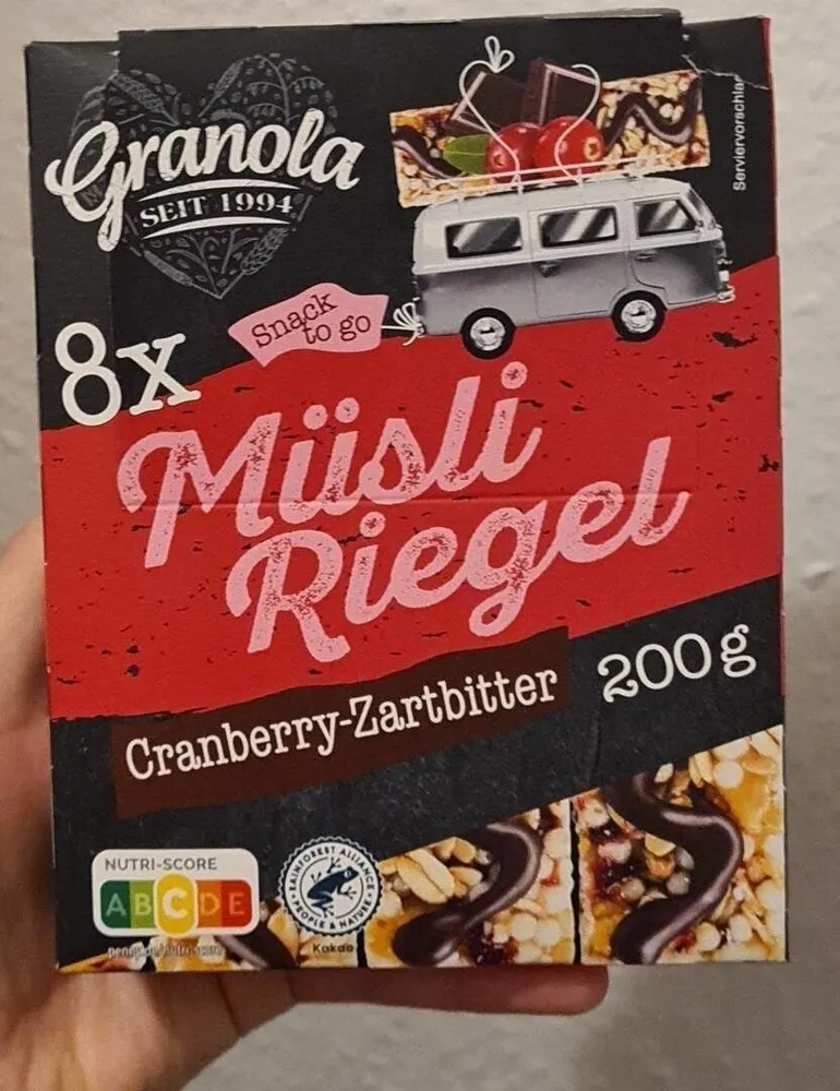 Müsli Riegel Cranberry-Zartbitter