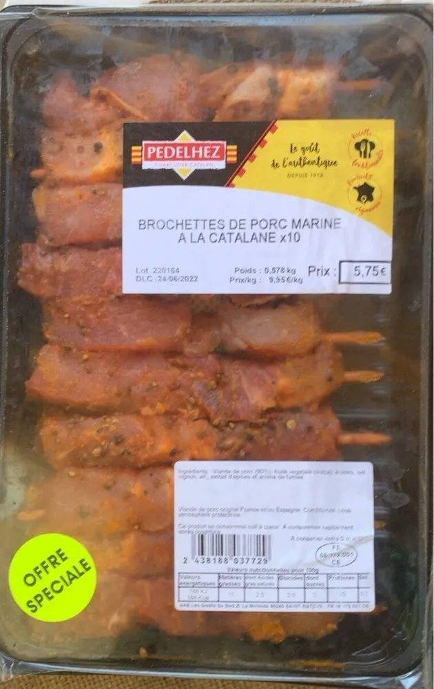 Brochette de port marine a la catalane