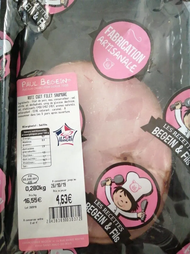 Rôti cuit filet saumuré