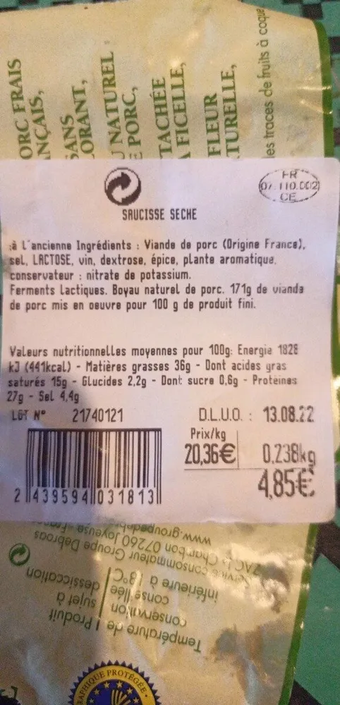 Saucisse Seche
