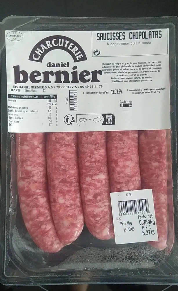 Saucisse chipolata