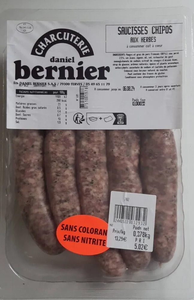 Saucisses chipos aux herbes