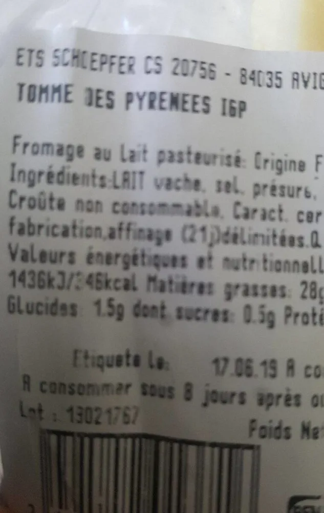 Tomme des Pyrénées