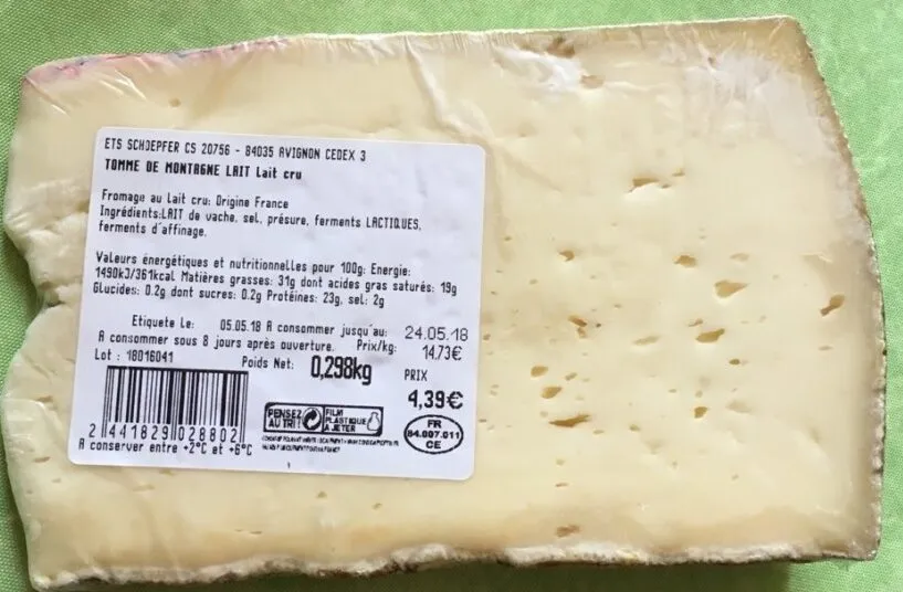 Tome de montagne au lait cru