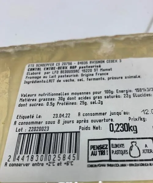 Cantal Entre-Deux AOP  pasteurisé