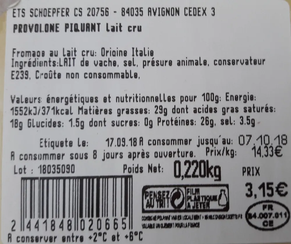Provolone piquant