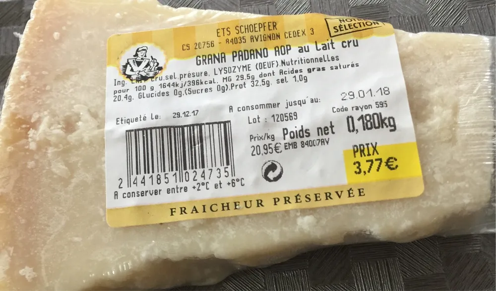 GRANA PADANO AOP au lait cru