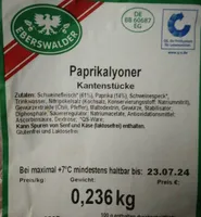 Paprikalyoner, Kantenstücke